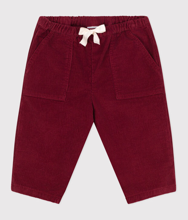 Baby-Hose aus einfarbigem Fein-Cord rot