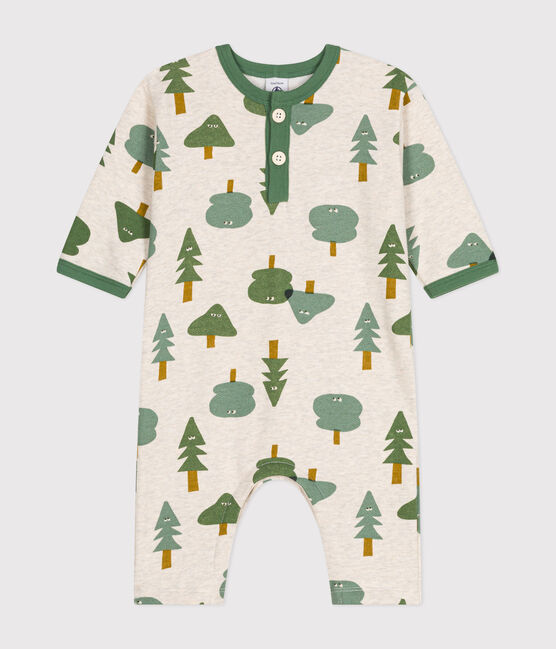 Langer Baby-Overall aus Molton beige MONTELIMAR/weiss MULTICO