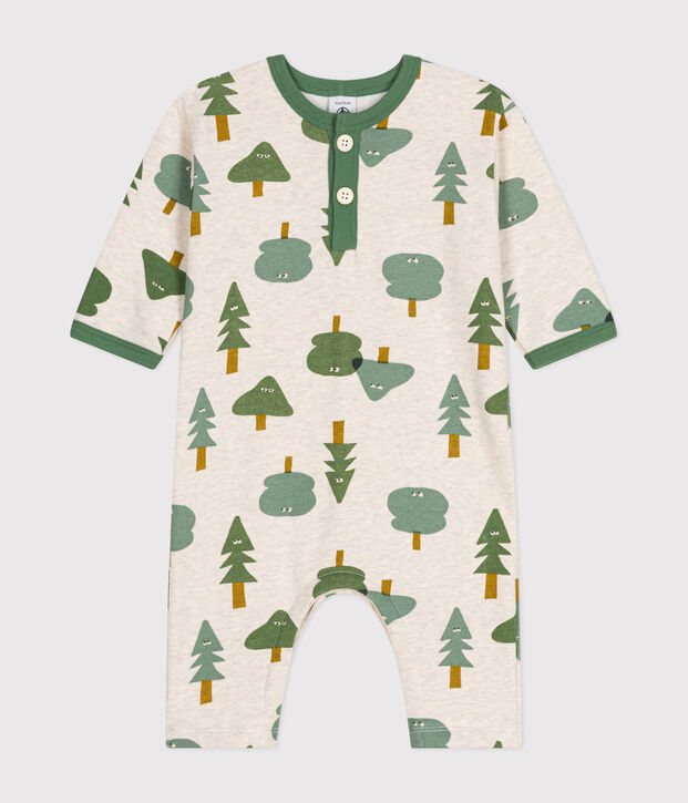Langer Baby-Overall aus Molton beige/vielfarbig