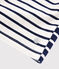 Langärmeliges Kinder-T-Shirt aus Jersey für Mädchen weiss MARSHMALLOW/blau SMOKING