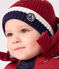 Baby-Mütze aus Strick mit Fleece-Futter rot AMARANTE/ MULTICO