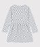 Langärmeliges Kinderkleid aus Molton für Mädchen grau BELUGA/blau MEDIEVAL
