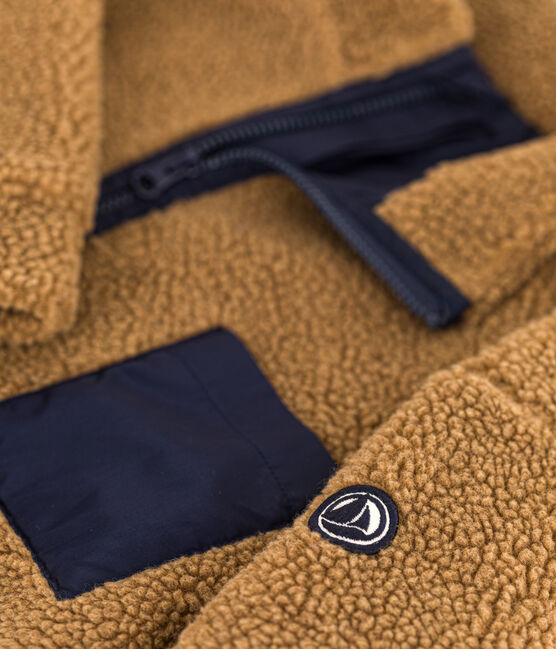 Jacke aus recyceltem Sherpa für Kinder Mädchen/Jungen braun BRINDILLE