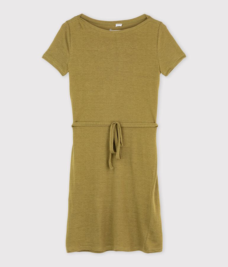 Damen-Kleid aus Leinen braun