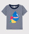 Jungen-T-Shirt Petit Bateau × Water Family blau MEDIEVAL/weiss MARSHMALLOW