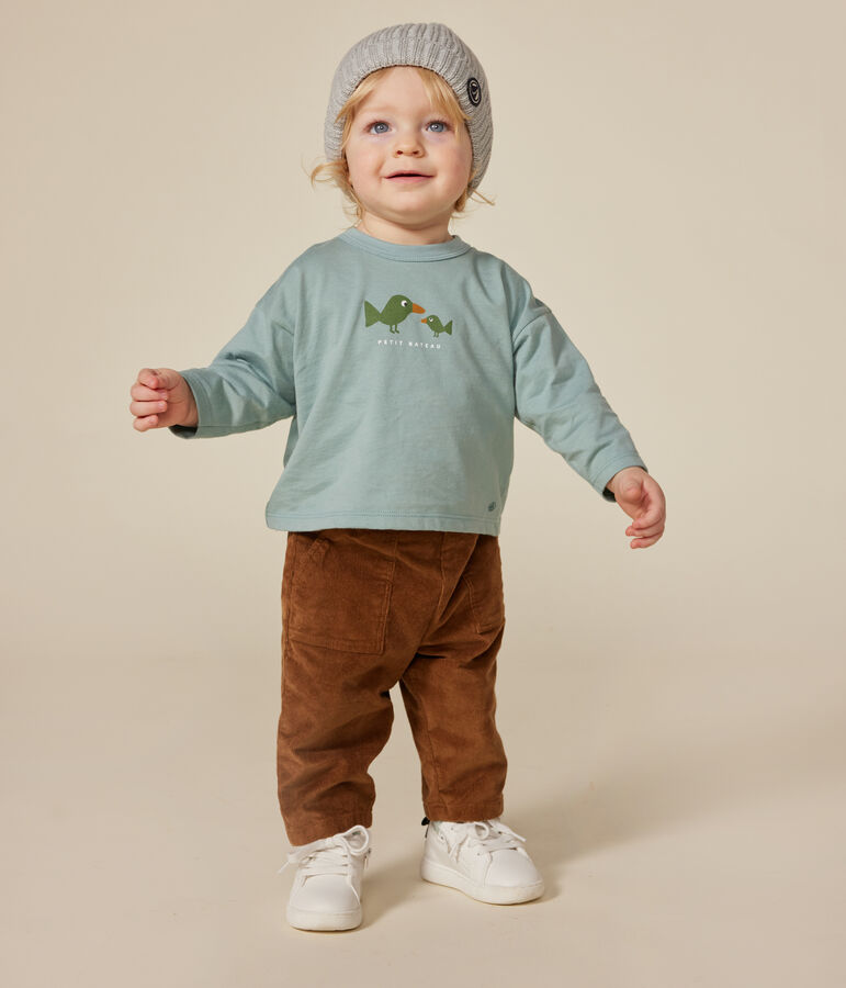 Lang&auml;rmeliges Baby T-Shirt aus feinem Jersey gr&uuml;n