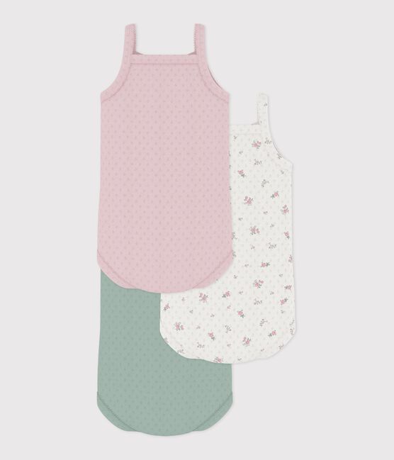 Set Baby-Trägerbodys aus Baumwolle mit Blumen-Lochstickerei variante 1