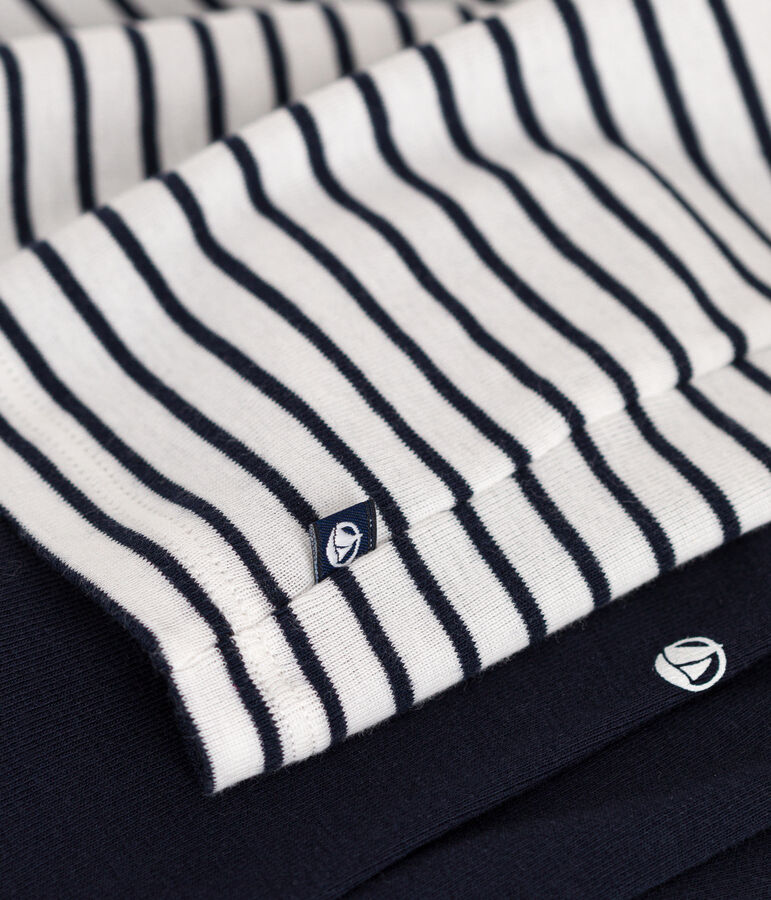 Babyset aus Baumwolle, bestehend aus Kleid und Leggings weiss/blau