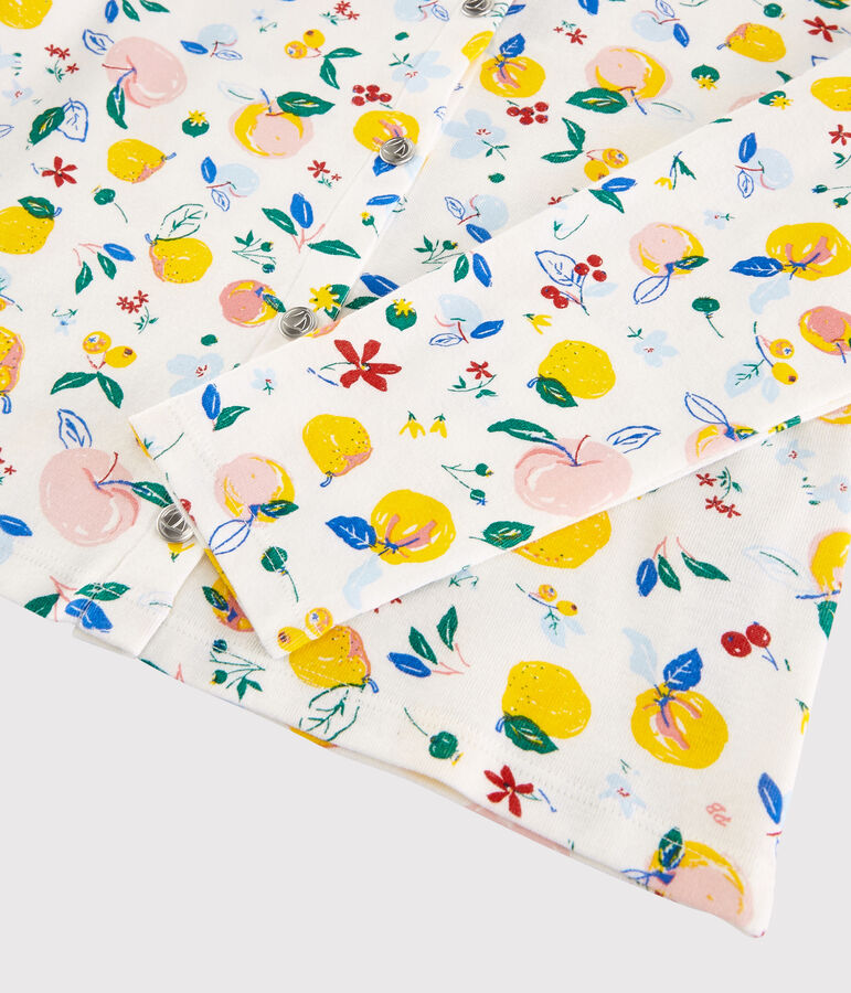 Kinder-Cardigan aus Baumwolle f&uuml;r M&auml;dchen weiss/vielfarbig