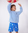 Kinder Unisex-Kapuzensweatshirt aus Baumwoll-Frottee mit Streifen blau MARSHMALLOW/ PORCELANA