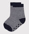 Rutschfeste Babysocken aus Baumwolle blau SMOKING/weiss MARSHMALLOW