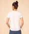 Langärmeliges Damen-T-Shirt "Le Droit" mit Rundhalsausschnitt aus feinem Jersey weiss ECUME