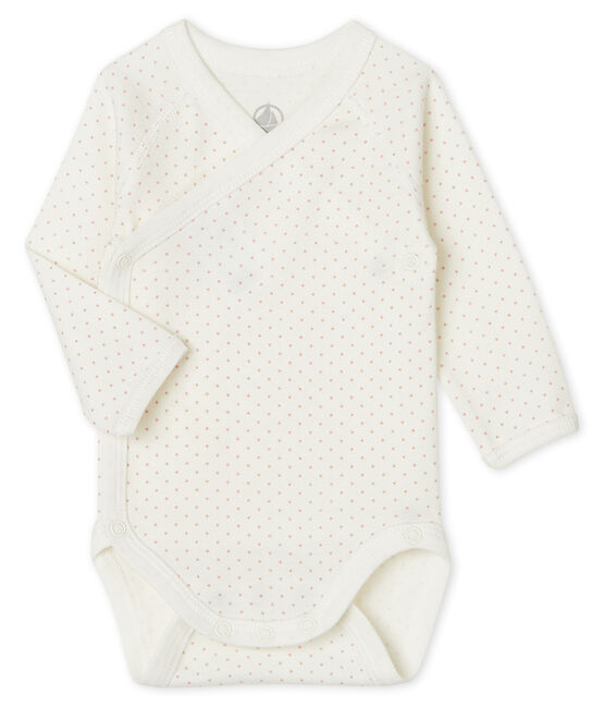 Langärmeliger Body für Neugeborene weiss MARSHMALLOW/rosa CHARME