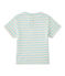Gestreiftes Baby-Jungen-Kurzarmshirt weiss FETA/grün ADVENTURE