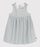 Ärmelloses Baby-Kleid aus Baumwolle mit Streifen weiss MARSHMALLOW/blau BRUT