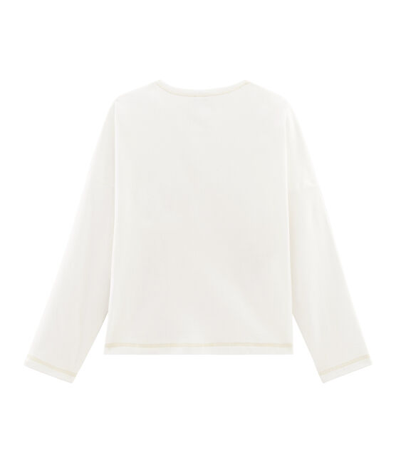 T-Shirt mit Siebdruck für Mädchen weiss MARSHMALLOW