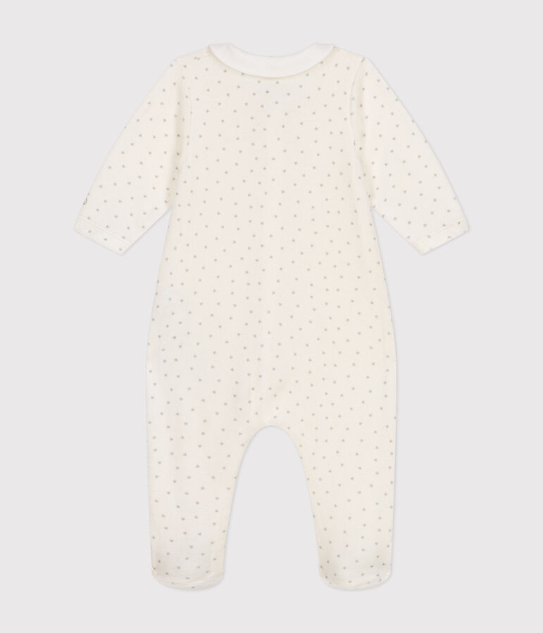 Strampler aus Nicki weiss/grau