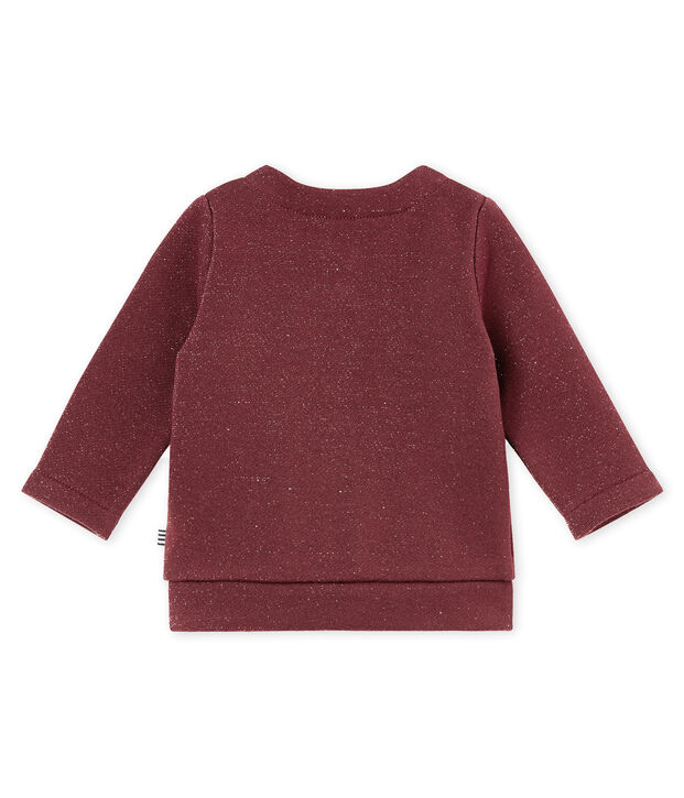 Glitzernder Baby M&auml;dchenCardigan aus Molton rot/gelb