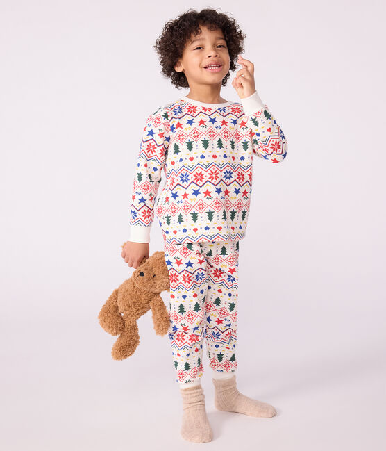 Kinder-Pyjama aus Molton mit Weihnachts-Motiv MILK/ MULTICO