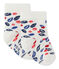 Bedruckte Baby-Mädchen-Socken weiss MARSHMALLOW/weiss MULTICO