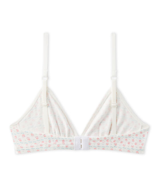 Mädchen-Triangel-BH mit Print weiss LAIT/weiss MULTICO