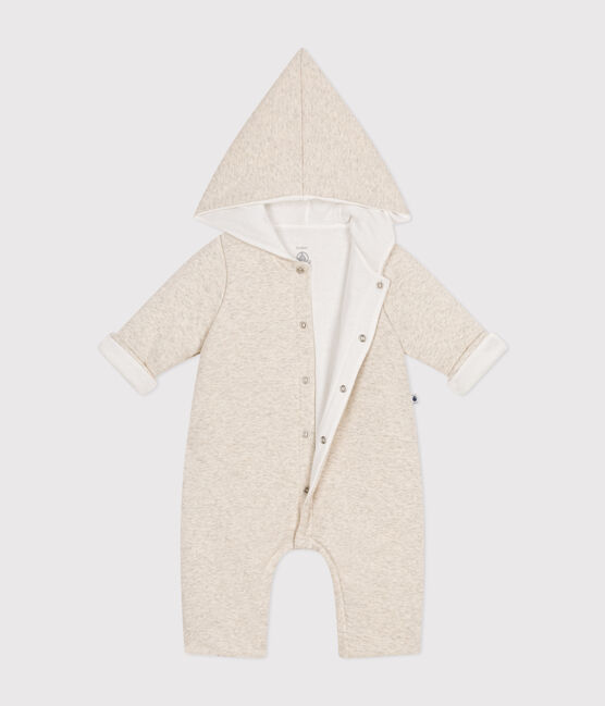Langer wattierter Baby-Overall aus Baumwolle mit Kapuze beige MONTELIMAR CHINE