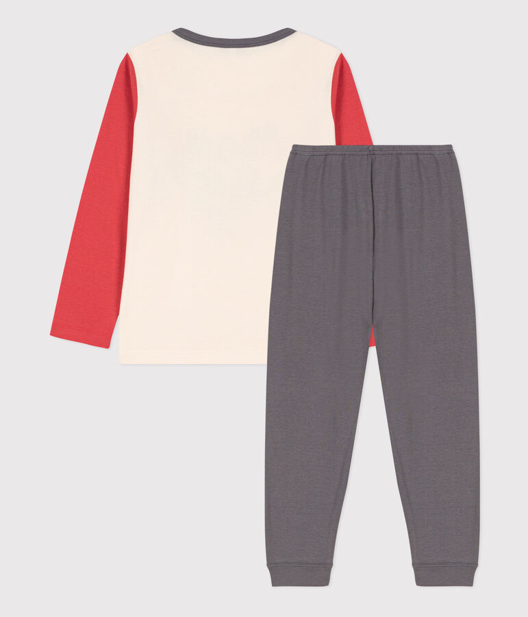 Kinderpyjama aus Baumwolle grau/vielfarbig