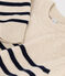 Damenpullover aus Wolle mit Marinestreifen weiss AVALANCHE/blau SMOKING