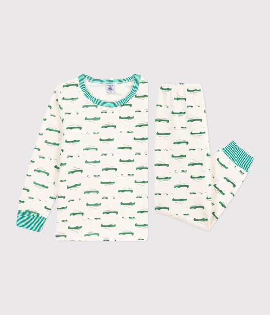 Kinder-Pyjama aus Molton mit Krokodil-Motiv MILK/ MULTICO