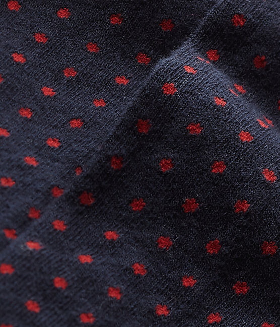 Gepunktete Mädchen-Strumpfhose blau SMOKING/rot FROUFROU