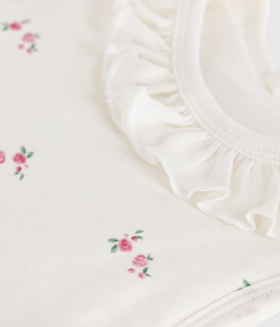 Babyschlafsack aus Baumwolle mit Blumenmotiv TOG-Wert 1,5 weiss MARSHMALLOW/weiss MULTICO
