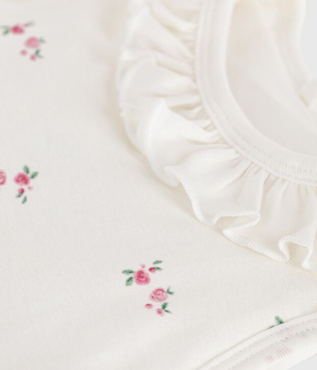 Babyschlafsack aus Baumwolle mit Blumenmotiv TOG-Wert 1,5 weiss/vielfarbig