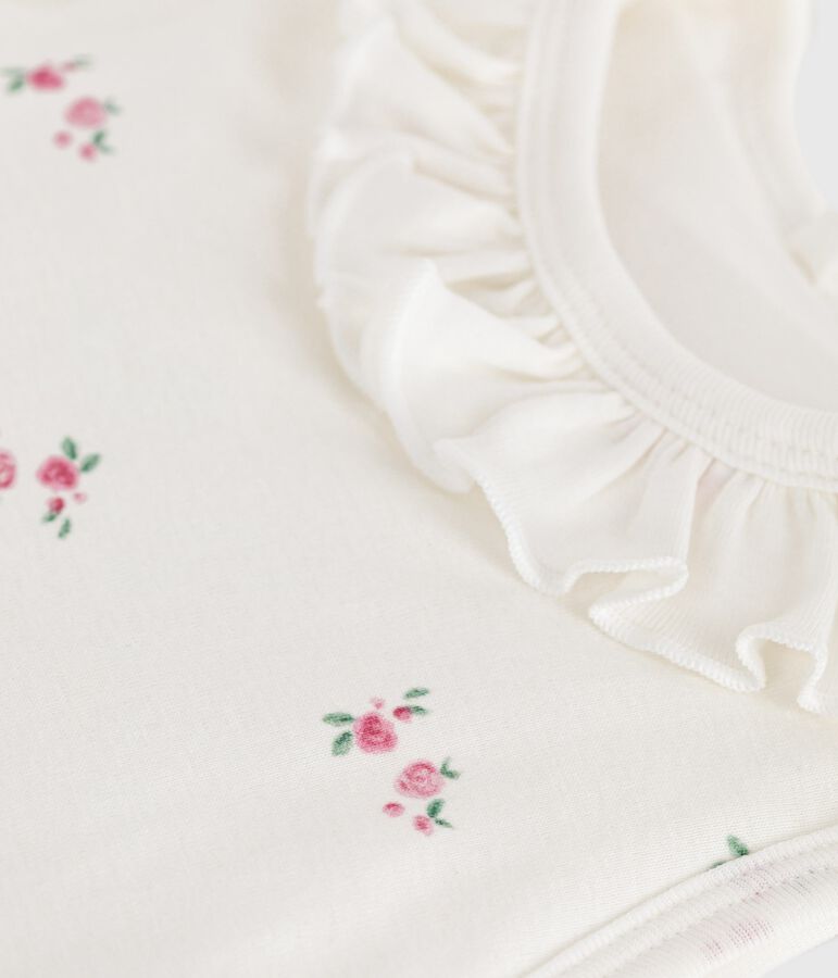 Babyschlafsack aus Baumwolle mit Blumenmotiv TOG-Wert 1,5 weiss/vielfarbig