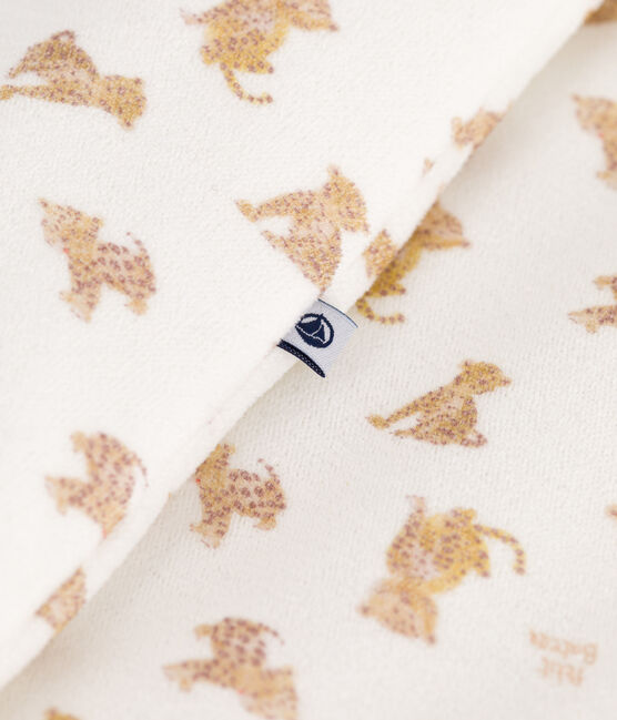 Babyschlafsack aus Nicki mit Leoparden-Motiv TOG-Wert 3 weiss MARSHMALLOW/weiss MULTICO