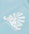 Kurzärmeliges Baby-T-Shirt aus einfarbiger Baumwolle blau AQUATIC