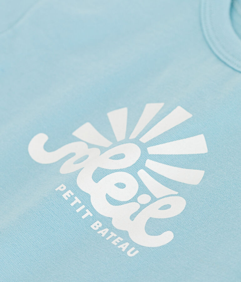 Kurz&auml;rmeliges Baby-T-Shirt aus einfarbiger Baumwolle blau