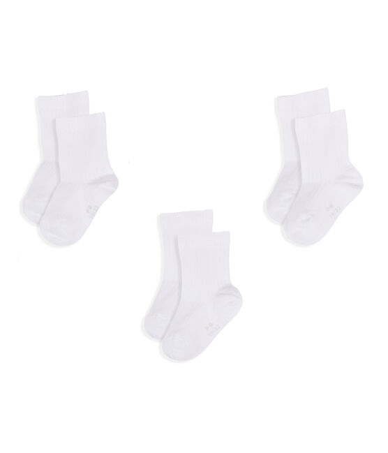 3er-Set Babystrümpfe für Jungen weiss ECUME