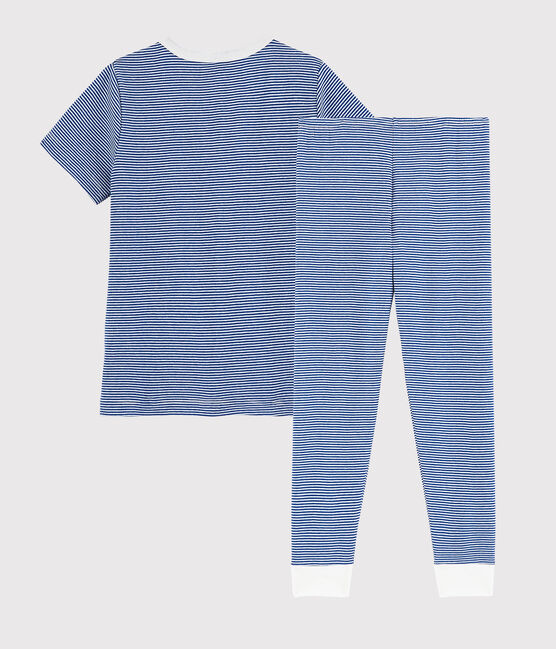 Kinderpyjama aus Baumwolle mit blauem Milleraies-Design für Jungen blau SURF/weiss MARSHMALLOW
