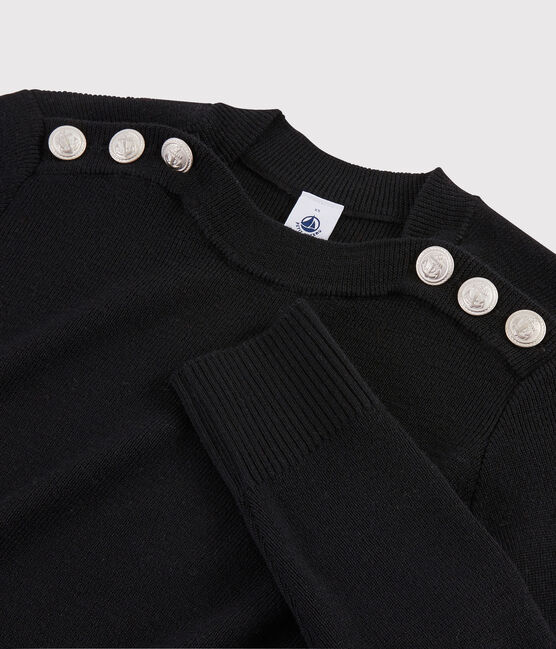 Damenpullover aus Wolle schwarz NOIR