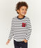 Langärmeliges Kinder-T-Shirt Jungen weiss MARSHMALLOW/blau SMOKING