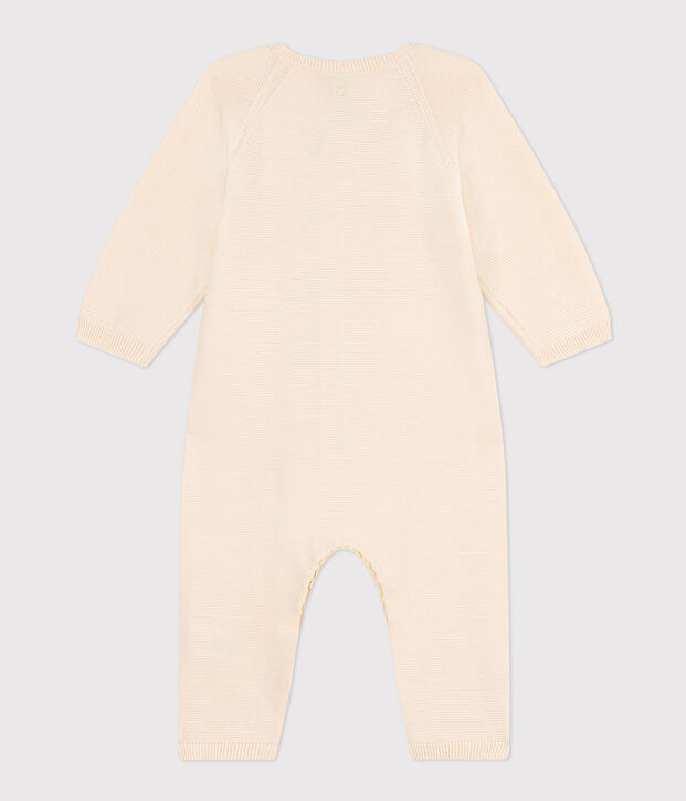 Langer Baby-Overall aus Strick naturfarben