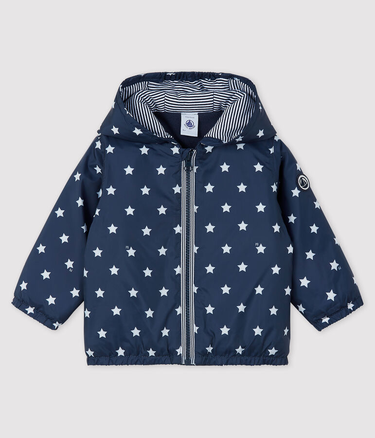 Baby Jacke mit Print f&uuml;r M&auml;dchen/Jungen blau SMOKING/weiss MARSHMALLOW