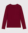 Langärmeliges Damen-T-Shirt L’Iconique aus Baumwolle AMARANTE