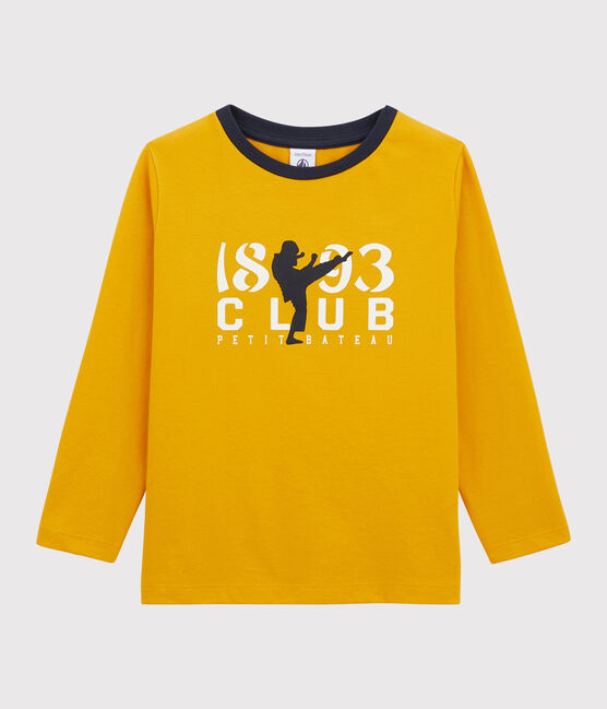 Kinder-T-Shirt mit Siebdruck für Jungen gelb BOUDOR