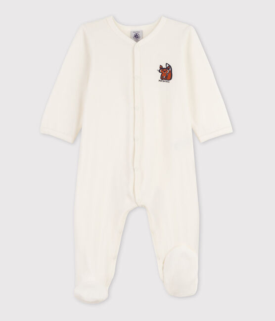 Baby-Strampler aus Nicki mit Fuchsmotiv weiss MARSHMALLOW