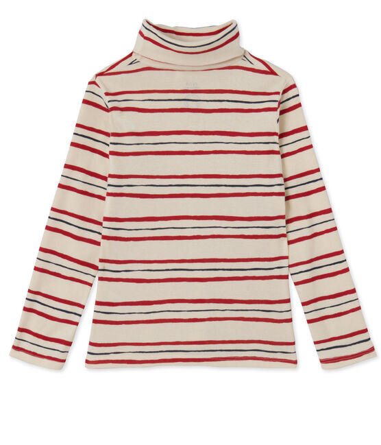 Mädchen-Unterziehpullover von Petit Bateau & Ines de la Fressange Paris beige COQUILLE/weiss MULTICO