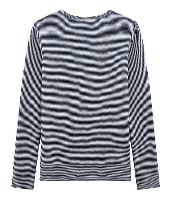Extra warmes langärmliges T-Shirt für Damen blau SMOKING/weiss MARSHMALLOW