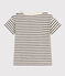 Gestreiftes Jungen-T-Shirt aus geflammtem Jersey weiss AVALANCHE/blau SMOKING