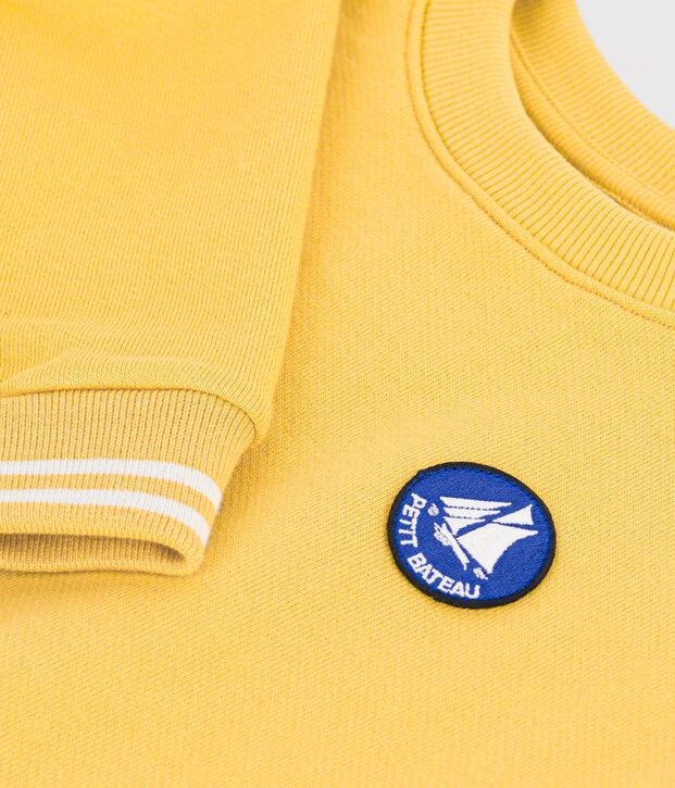 Kinder-Sweatshirt aus einfarbiger Baumwolle gelb