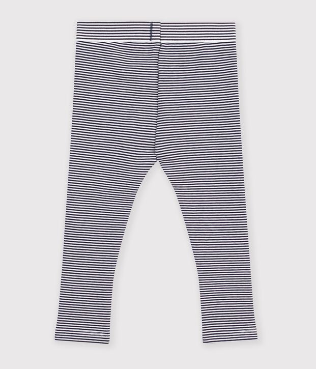 Baby-Leggings aus Baumwolle mit Streifen blau/weiss